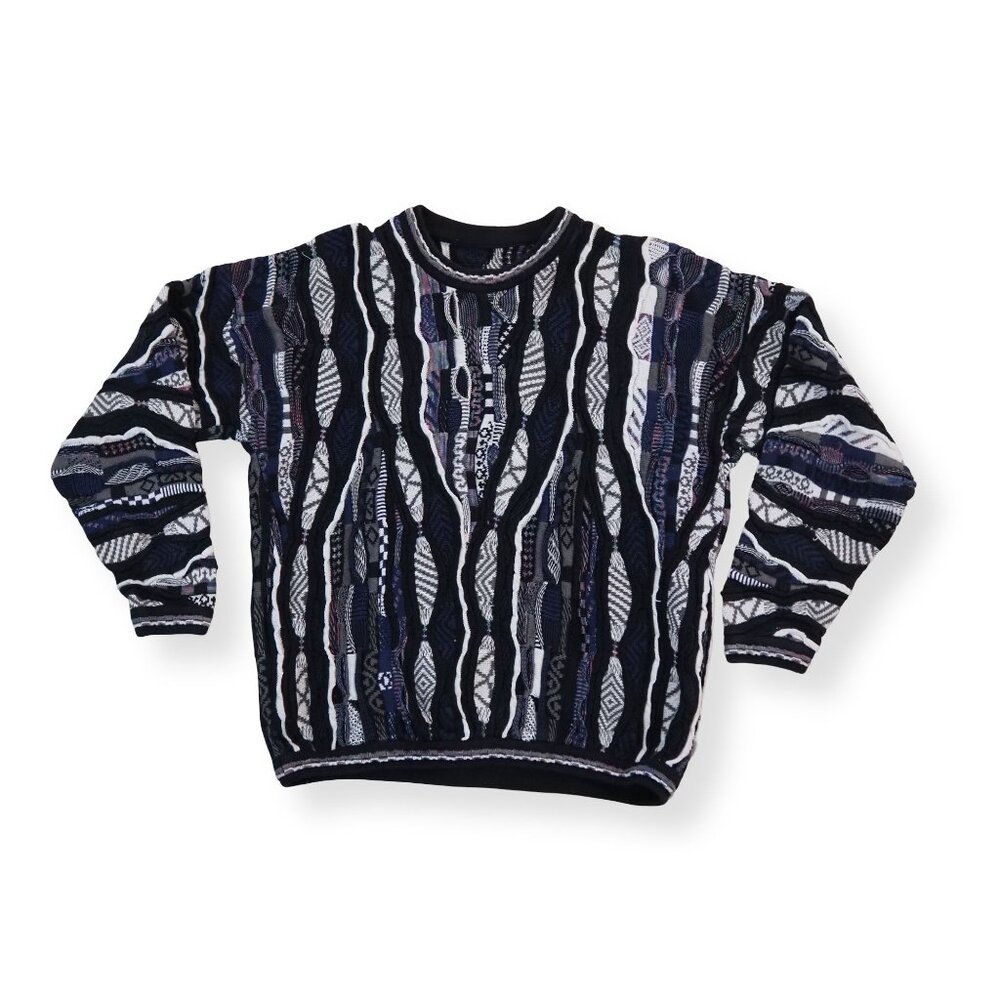 Vintage 3D Textured Coogi Style Cosby Sweater Men's L‎ Multicolor
